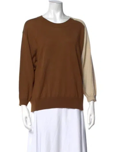 Pre-owned Dries Van Noten Wool Colorblock Pattern Sweater In Brown