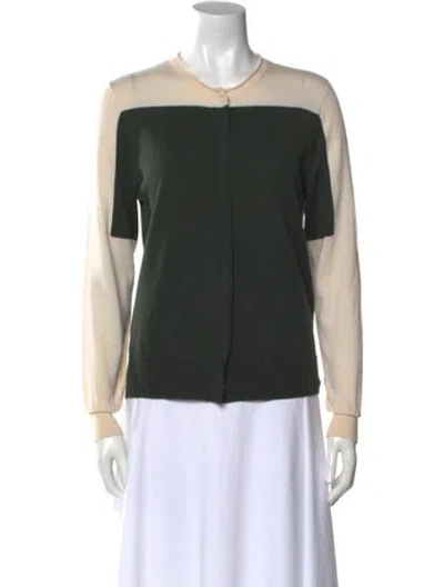 Pre-owned Dries Van Noten Wool Colorblock Pattern Sweater In Green