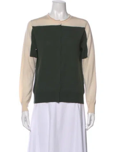 Pre-owned Dries Van Noten Wool Colorblock Pattern Sweater In Green