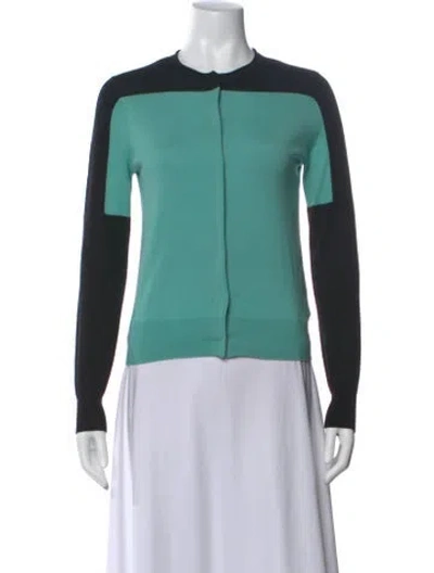 Pre-owned Dries Van Noten Wool Colorblock Pattern Sweater In Green