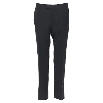 Pre-owned Dries Van Noten Wool Cotton Blend Black Verticle Striped Cropped Trousers It46 S