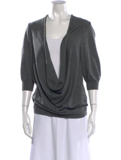 Pre-owned Dries Van Noten Wool Cowl Neck Sweater In Grey