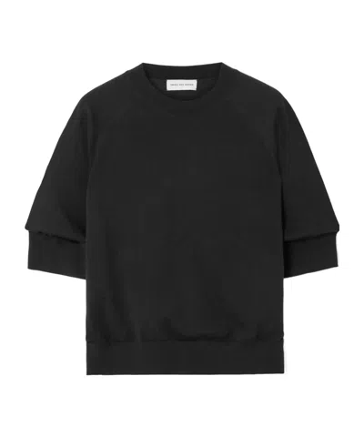 Dries Van Noten Wool Crew Neck Knit Sweater In Black