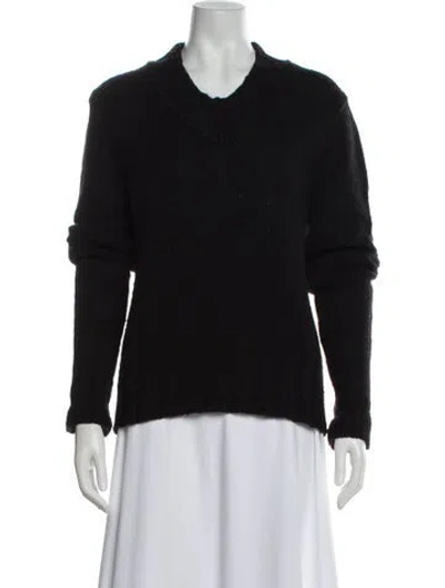 Pre-owned Dries Van Noten Wool Crew Neck Sweater In Black