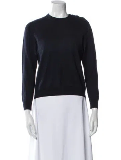 Pre-owned Dries Van Noten Wool Crew Neck Sweater In Blue