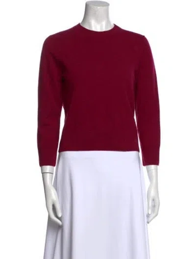 Pre-owned Dries Van Noten Wool Crew Neck Sweater In Burgundy
