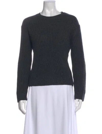 Pre-owned Dries Van Noten Wool Crew Neck Sweater In Gray