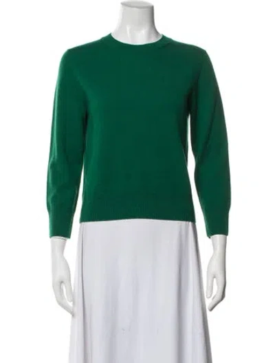 Pre-owned Dries Van Noten Wool Crew Neck Sweater In Green