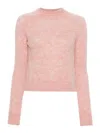 Dries Van Noten Light Pink Crew Neck Sweater In Pink