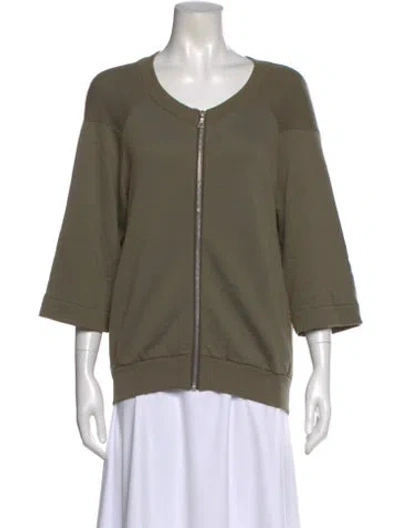 Pre-owned Dries Van Noten Wool Crew Neck Top In Green