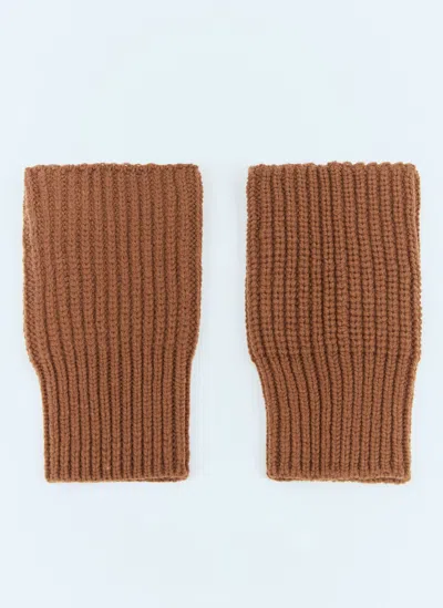 Dries Van Noten Wool Cuffs In Brown