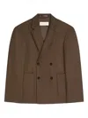 Dries Van Noten Wool Double-breasted Blazer In Brown