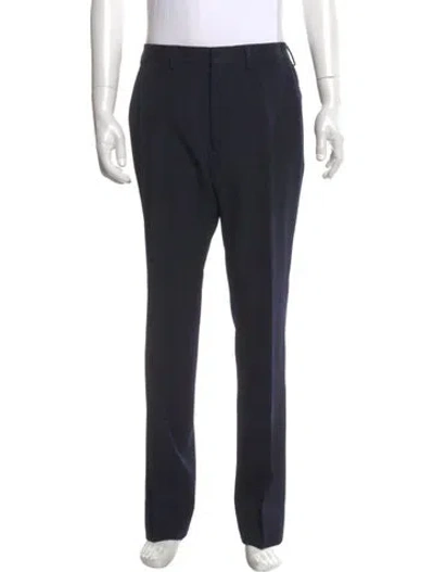 Pre-owned Dries Van Noten Wool Dress Pants In Blue