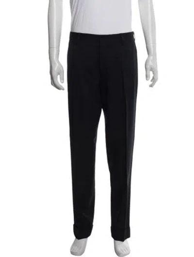 Pre-owned Dries Van Noten Wool Dress Pants In Blue
