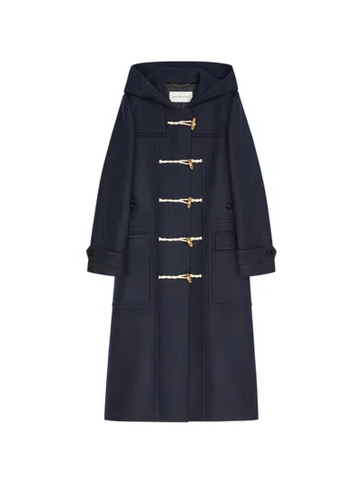 Dries Van Noten Wool Duffle Coat In Blue