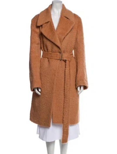 Pre-owned Dries Van Noten Wool Faux Fur Coat In Red