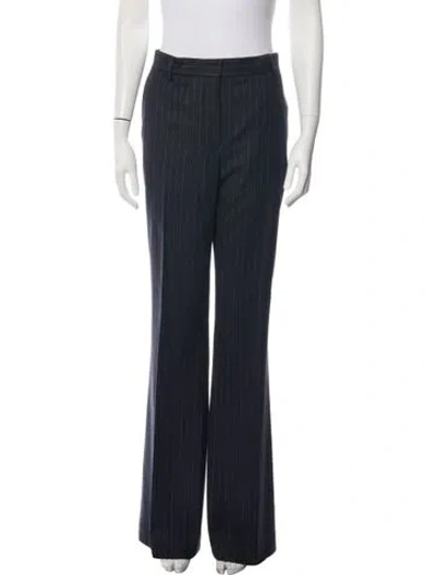Pre-owned Dries Van Noten Wool Flared Pants In Blue
