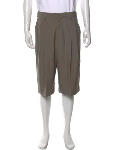 Pre-owned Dries Van Noten Wool Flat Front Shorts W/ Tags In Gray