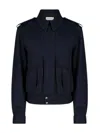 Dries Van Noten Men's Blue Wool Gabardine Jacket In Black