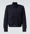 Dries Van Noten Wool Gabardine Jacket In Navy