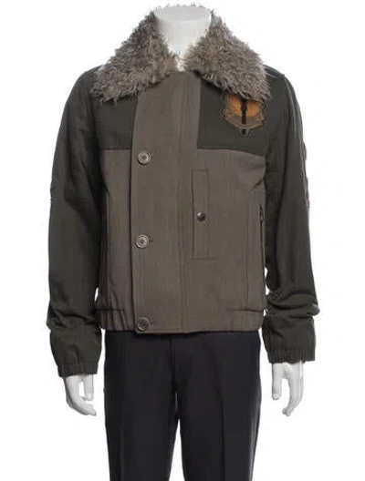 Pre-owned Dries Van Noten Wool Graphic Print Jacket In Neutrals
