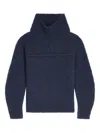 Dries Van Noten Oversized Wool Knit High Collar In Blue