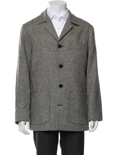 Pre-owned Dries Van Noten Wool Houndstooth Print Blazer In Multi