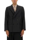Dries Van Noten Long-sleeved Suit Jacket In Gray