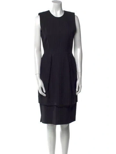 Pre-owned Dries Van Noten Wool Knee-length Dress In Black