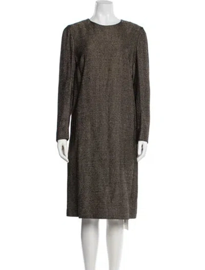Pre-owned Dries Van Noten Wool Knee-length Dress In Gold
