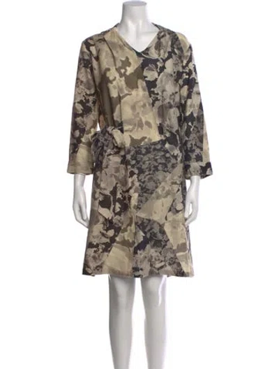Pre-owned Dries Van Noten Wool Knee-length Dress In Grey