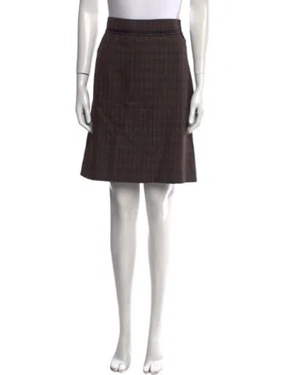 Pre-owned Dries Van Noten Wool Knee-length Skirt In Brown