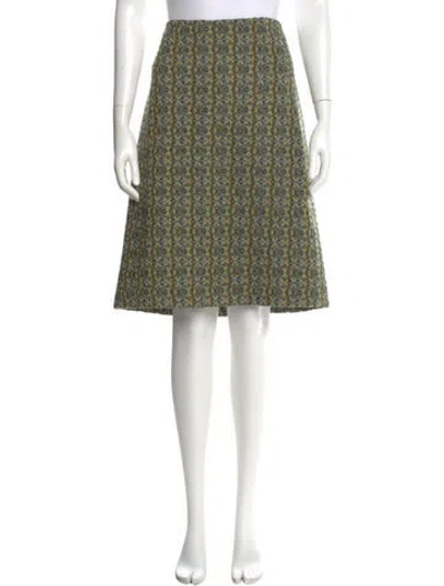 Pre-owned Dries Van Noten Wool Knee-length Skirt In Green