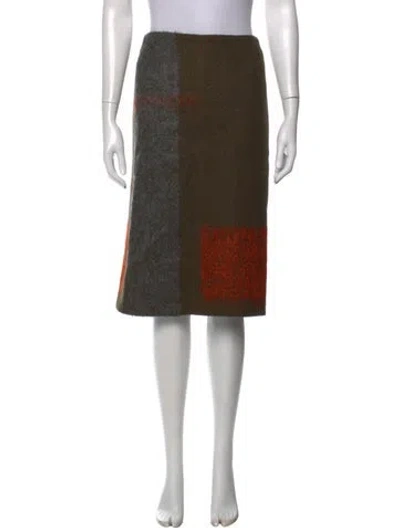 Pre-owned Dries Van Noten Wool Knee-length Skirt In Green