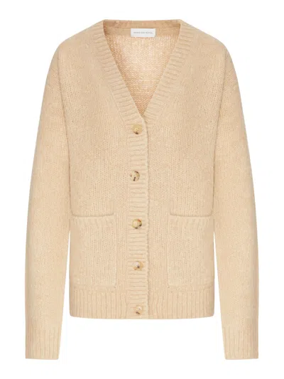 Dries Van Noten Wool Knit Cardigan In Nude & Neutrals