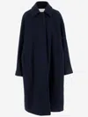 Dries Van Noten Wool Long Cape In Blue