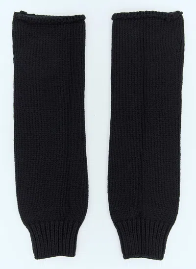 Dries Van Noten Wool Long Cuffs In Black