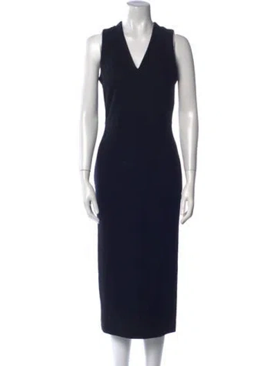 Pre-owned Dries Van Noten Wool Long Dress In Black
