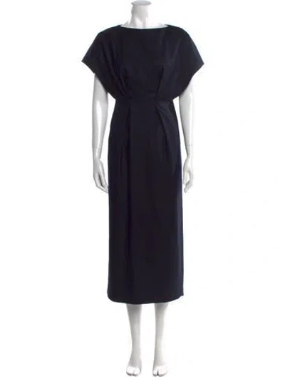 Pre-owned Dries Van Noten Wool Long Dress In Black