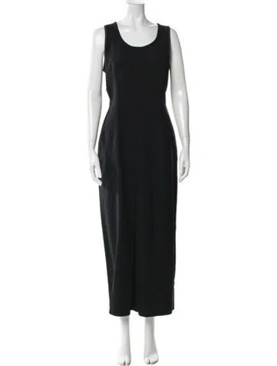 Pre-owned Dries Van Noten Wool Long Dress In Black