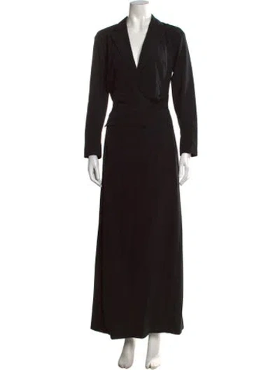 Pre-owned Dries Van Noten Wool Long Dress In Black