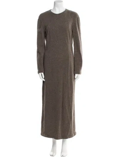 Pre-owned Dries Van Noten Wool Long Dress In Brown