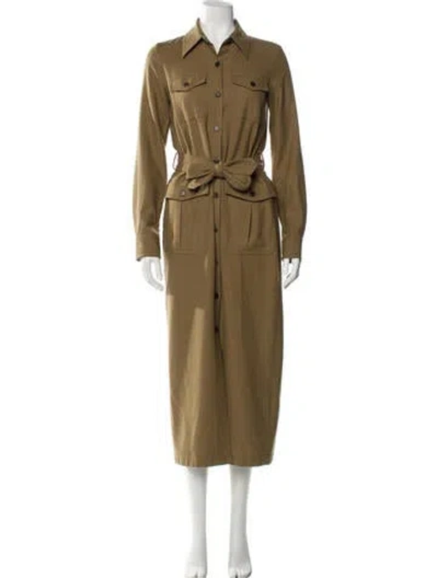 Pre-owned Dries Van Noten Wool Long Dress In Brown