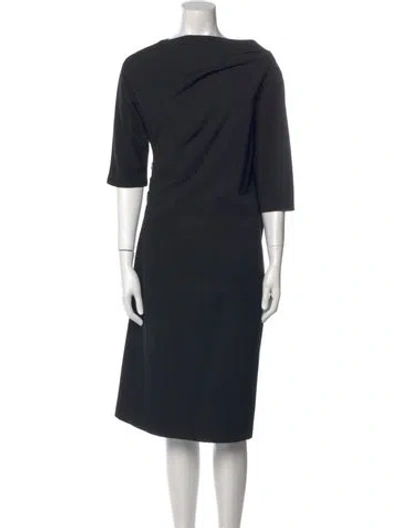 Pre-owned Dries Van Noten Wool Midi Length Dress In Black