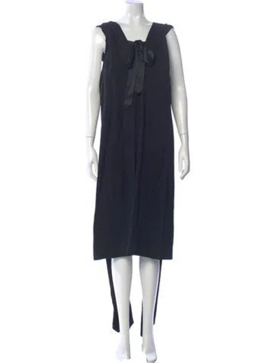Pre-owned Dries Van Noten Wool Midi Length Dress In Black