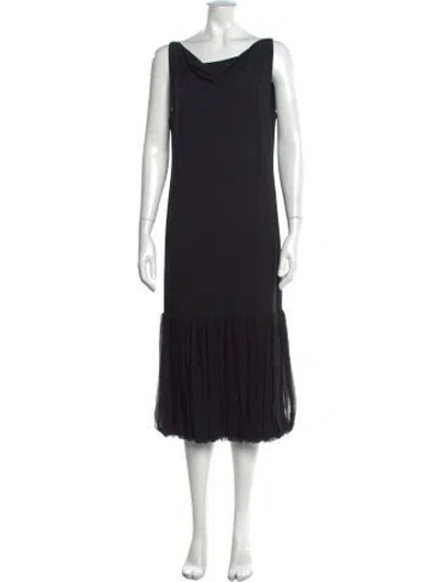 Pre-owned Dries Van Noten Wool Midi Length Dress In Black