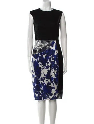 Pre-owned Dries Van Noten Wool Midi Length Dress In Blue