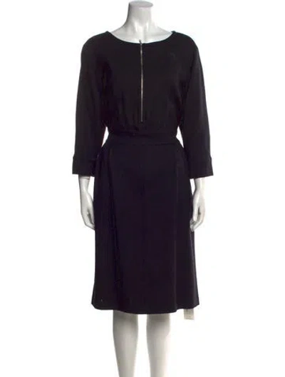 Pre-owned Dries Van Noten Wool Midi Length Dress In Blue