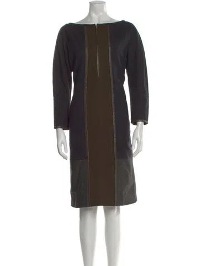 Pre-owned Dries Van Noten Wool Midi Length Dress In Multi