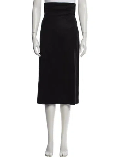 Pre-owned Dries Van Noten Wool Midi Length Skirt In Black
